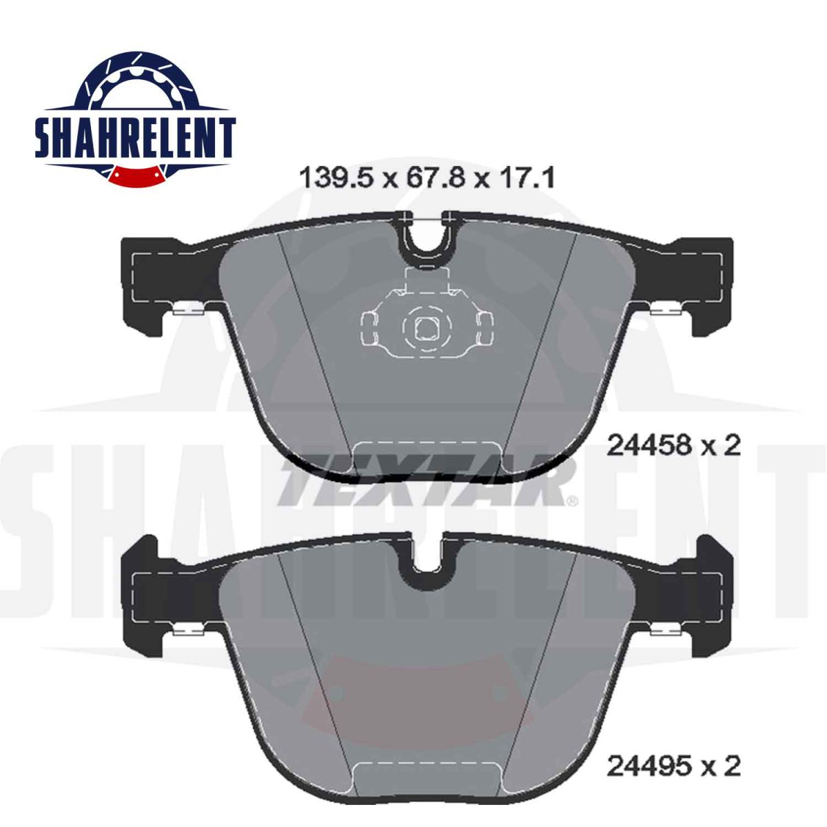 لنت ترمز عقب بی ام و X5(E70)-X6(E71-E72) برند Textar کد 2445801