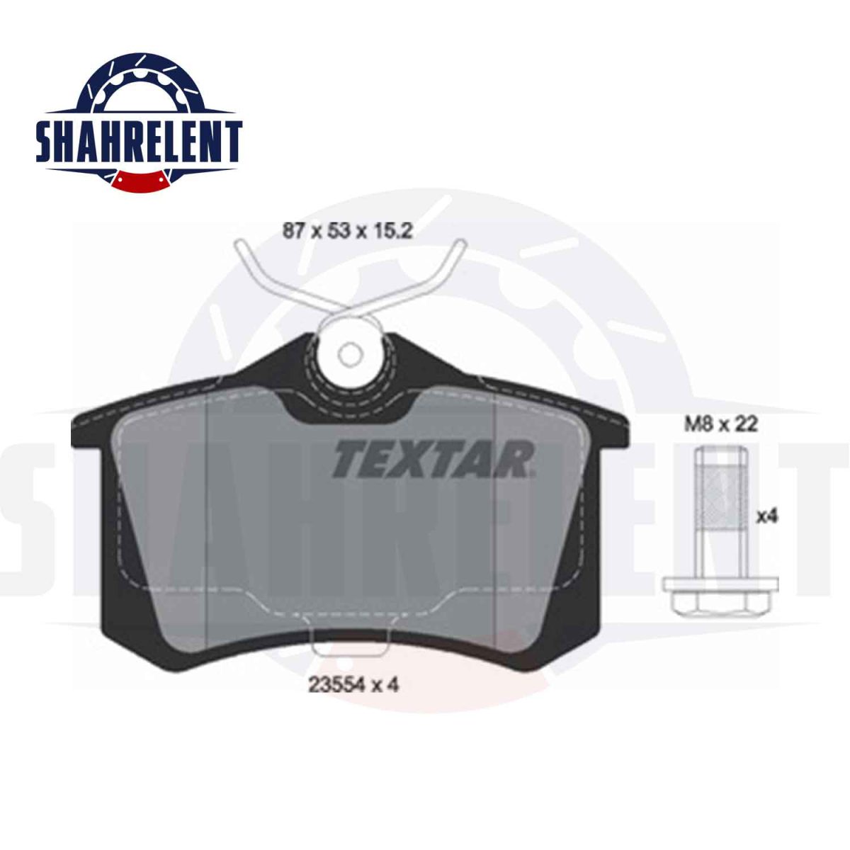 لنت ترمز عقب رنو مگان (مونتاژ)، برلیانس H320، H330 برند Textar کد 2355401